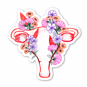 Uterus Floral Anatomy Sticker