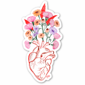 Heart Floral Anatomy Sticker